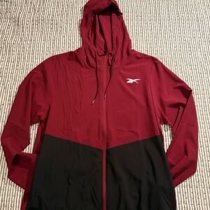 Reebok Maroon and Black Zip-Up Hoodie
